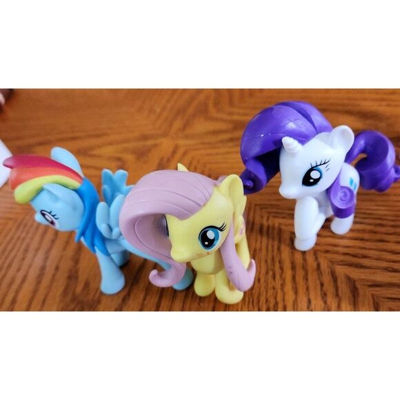 Lot of 5 My Little Pony MLP PVC Action Figures Fluttershy Rainbow Dash Rarity - Picture 5 of 7